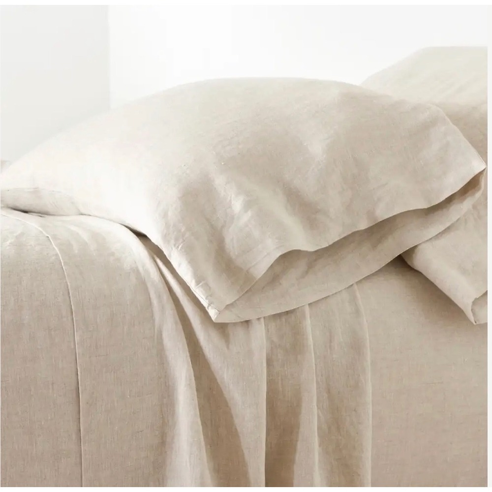 Pine Cone Hill Lush Linen Full Queen Duvet Cover Euro Sham Fitted Sheet Set